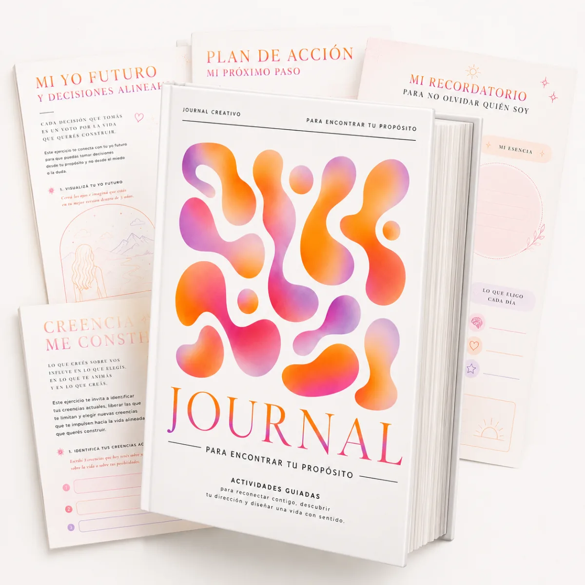 Portada del Journal de Propósito junto a sus páginas interiores