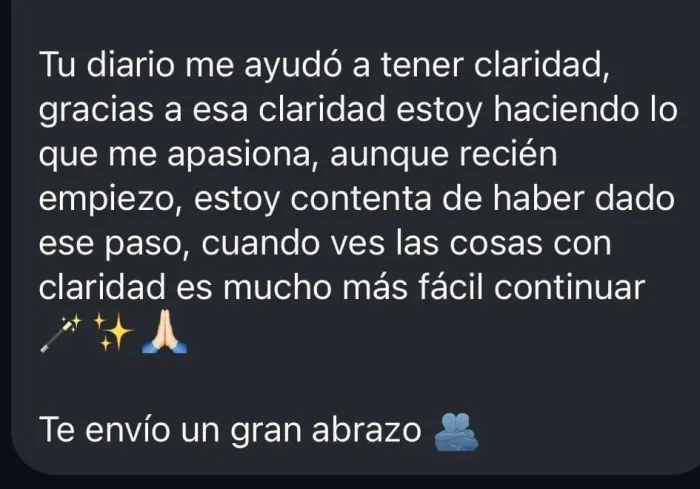 Testimonio: tu diario me ayudó a tener claridad y hacer lo que me apasiona